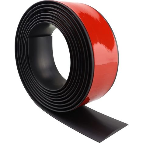 Seuil de porte adhesif PVC profil de transition barre de seuil de porte bande de transition de sol bande de recouvrement pour planchers stratifié (2m×5cm, noir) (1/5)