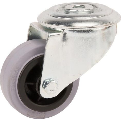 Roulettes pivotantes à bandage en caoutchouc noir TENTE 3470PIR080P3013