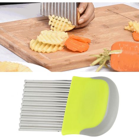 Couteau à découper ondulé pour oignons, fruits, chips, pommes de terre et frites, idéal pour la cuisine (1/5)