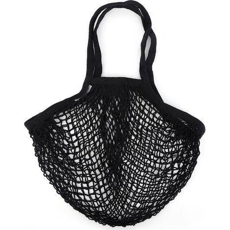 5 Sacs en maille de coton, poignée longue, pliable, pour courses et plage (1/5)