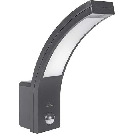 Lámpara LED Maclean MCE244 GR con sensor de movimiento infrarrojo, 750 lm, 10 W, IP54, gris.