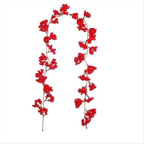 Plante grimpante artificielle à baies rouges, décoration de sapin de Noël B (1/5)
