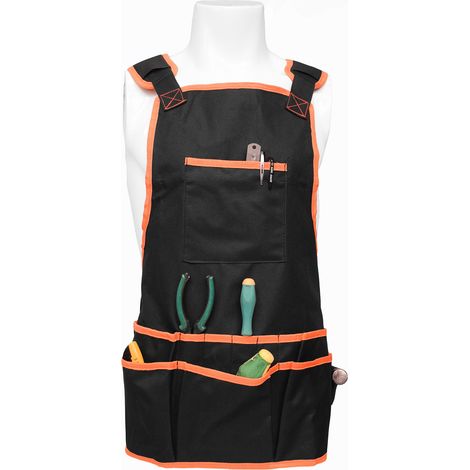 Tablier Homme et Femme en pour Bricolage,tablier de jardinage, Cuisine, Jardinage et Barbecue - Tissu Oxford- 59x59.5cm (noir)