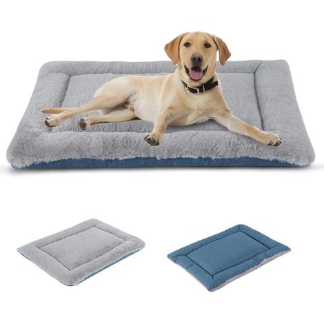 Hundebett Waschbar Hundematte L 45 x B 30 x H 3 cm Grau und Blau (1/5)