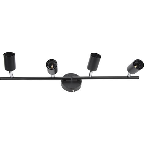 4-flammige 60-W-LED-Schienenleuchte, verstellbarer Winkel, faltbar, mattschwarz, für Hotelzimmer, 85–265 V (1/5)
