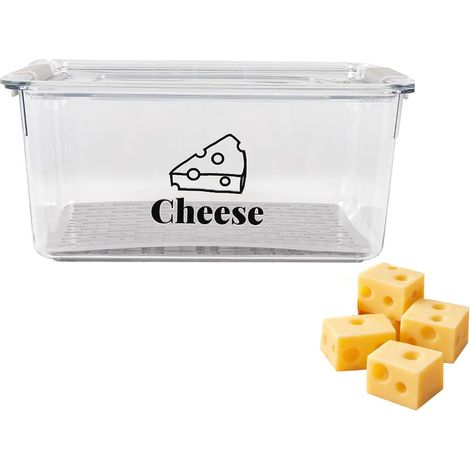 Boite a fromage pour frigo transparente, boite a fromage Anti Odeur avec clips de fermeture (1/5)
