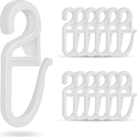 100 PCS White Plastic Curtain Hooks, White Plastic Hooks, Door Curtain and Shower Curtain (1/5)