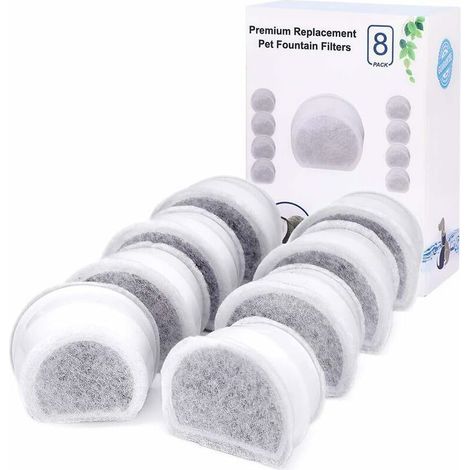 Ersatz-Kohlefilter für PetSafe Drinkwell Avalon, Pagoda, 2-Gallonen-, Sedona und Seascape-Brunnen, 8er-Packung Brunnenfilter (1/5)