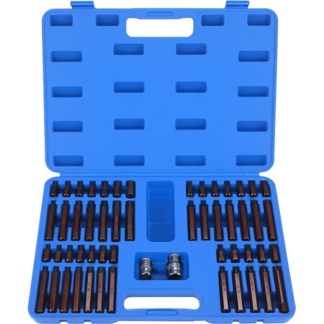 54 Pièces Jeu D'embouts, Embouts à Douille Hexagonale, Embouts de Clé à Douille 1/2" et 3/8" (1/5)