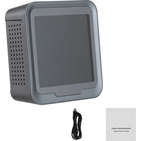 Mophorn Monitor de dióxido de carbono, rango de 400 a 5000 ppm, con pantalla de temperatura y humedad, sensor NDIR y cable de 4,5 m, ideal para exteriores, hogar, oficina, coche, 90 x 40 x 100 mm