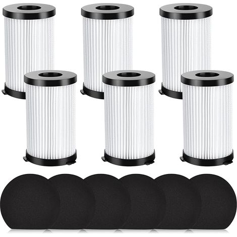 Lot de 6 filtres de rechange pour Ariete Handyforce 2761 2759 aspirateur, 6 filtres et 6 filtres en mousse compatibles avec balai électrique handyforce (1/5)