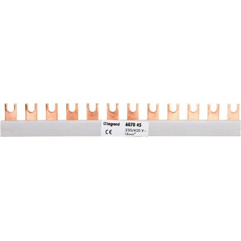 Anschlusssammelschiene 1P 80A 16mm2 Gabel (12 Module) BI1/16x12 607045