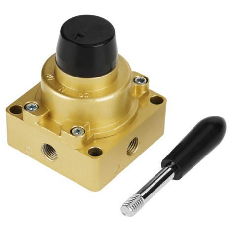 Vanne pneumatique manuelle à levier HV-02 PT 1/4" 3 positions 4 voies 1,5-8 kgf/cm²