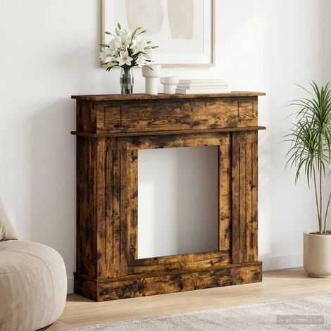 Cornice per camino Rovere Fumo 102 x 26 x 100 cm vidaXL
