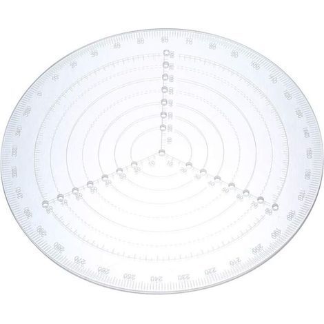 20cm Jauge de Cercle d'outil de centrage de Tour en Acrylique Clair Boussole de Recherche de Centre Rond pour Dessiner des Cercles Outil de Travail de Tour à Bois (1/5)