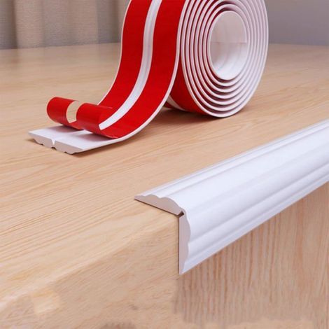 Bande Protection Coin Table Bébé 6m Blanc - Autocollant Anti-Choc pour Murs et Meubles - Design Élégant Lignes de Couture (1/5)