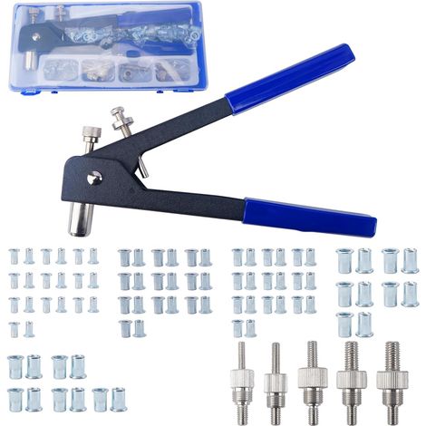 106pcs Set de Pince à Écrous Rivetés Pro 5 Mandrins M3 M4 M5 M6 M8 (1/5)