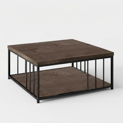 Tavolino da caffè Kailua Z108, Noce, 40x90x90cm, Truciolare laminato, Angolare (1/5)