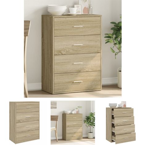 The Living Store Sideboard Sonoma-Eiche 60x31x84 cm Holzwerkstoff -  Sideboards (1/5)
