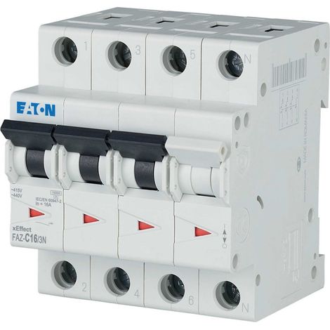 Interruttore automatico di sovracorrente serie 15kA 3+N poli FAZ-C16/3N