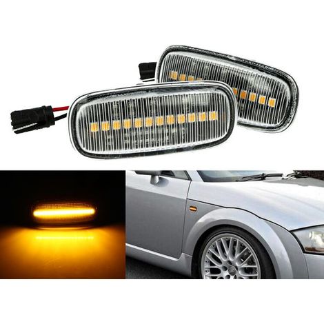 Kit Freccia Laterale a Led Side Marker Lente Trasparente Luce Arancione Per Audi TT A2 8L A3 S3 B5 A4 S4 RS4 A6 S6 C5 (1/3)
