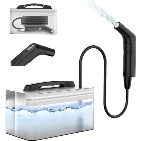 Bidet Portable,Bidet Electrique,Douchette à Main pour Toilettes,Rechargeable,Extérieur, Camping,Vaporisateur à Main, pour Femme, Homme,Soin du Corps,2.3L (1/5)