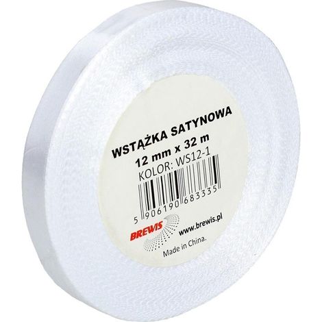 Nastro di raso bianco 12 mm x 32 m