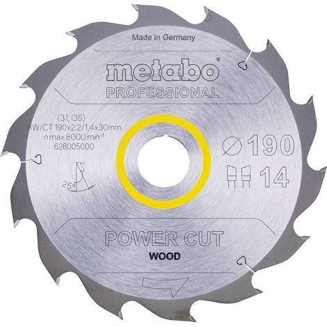 Lama HW/CT 190x30, 14 WZ 2 per sega circolare METABO