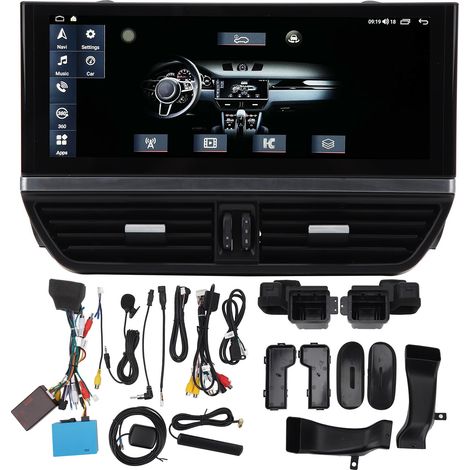 Lecteur multimédia de voiture 12,3 pouces, CarPlay sans fil, écran tactile HD, navigation GPS, de remplacement pour Cayenne 92A 2010 à 2015, 4+64 Go (1/5)