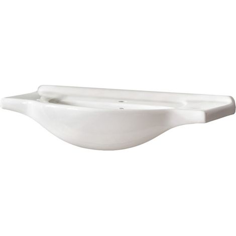 Lavabo da incasso CALMA 85 cm in ceramica bianca lucida (1/2)