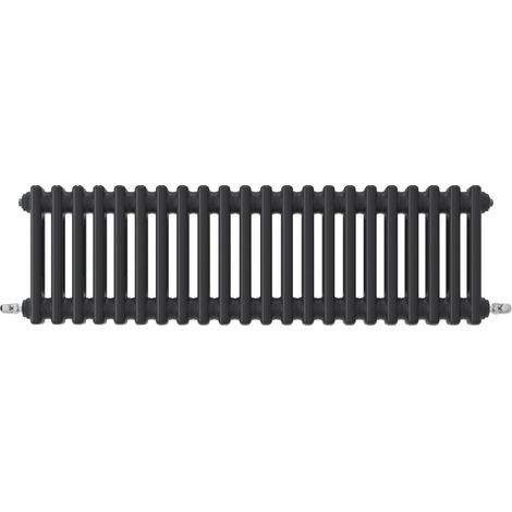 Acezanble Horizontal Traditional Cast Iron Style Radiator 300x1010mm 3 Column Black