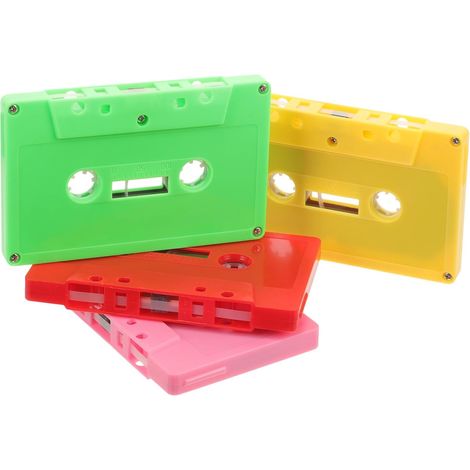 Cassettes Audio Vierges Décoratives 4pcs Soi-même en Plastique et Résistantes à l'usure Cassette Audio, Décoration Vintage pour Numériser pour Salon et Bureau (1/5)
