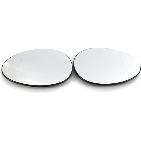 VURAHOME - Verre de rétroviseur avec clip de remplacement pour BMW Mini R55 R56 R57 2007 à 2014 2 pièces chauffant gauche droite (blanc) (1/5)