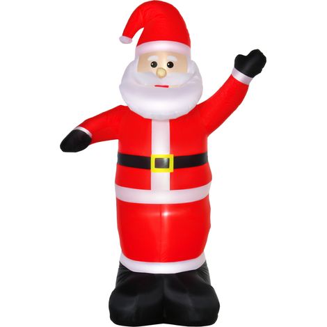 HOMCOM Babbo Natale Gonfiabile 248cm Decorazione Natalizia per Esterno con Luci LED, Gonfiatore e Accessori Montaggio (1/5)