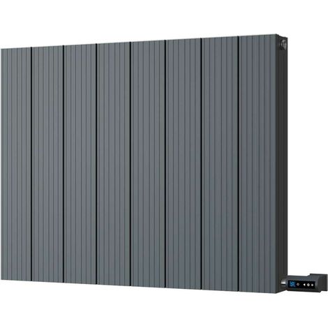 Thetford - Anthracite Horizontal Electric Radiator Double Panel H600mm x W748mm Grooved 600w Thermostatic WIFI