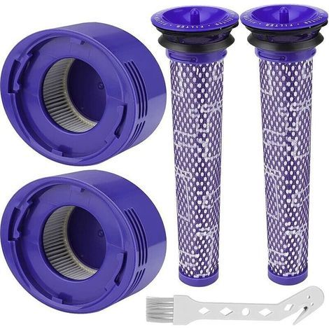 Filtre pour Dyson V8/V7, Filtres de Rechange Lavable pour Aspirateur Dyson V7/V8 Absolute et Animal, Accessoire Aspirateur pour Dyson V8 Avec 2 Post-Filtres HEPA, 2 Pré-Filtres, 1 Outil de Nett (1/5)