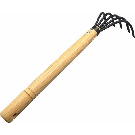 Râteau à griffes de jardin, râteau de jardin à cinq griffes, râteau à sol meuble en acier au carbone, râteau à griffes portatif, petit râteau de Sho v el, râteau de jardin à outils à mai