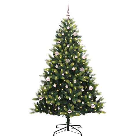 Arbre de Noël Sapin de Noël artificiel à charnières 150 LED Vert 150 cm (1/5)