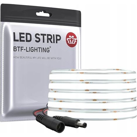 Striscia LED COB 5m 6000K DC24V 10W/m Bianco freddo Ra90