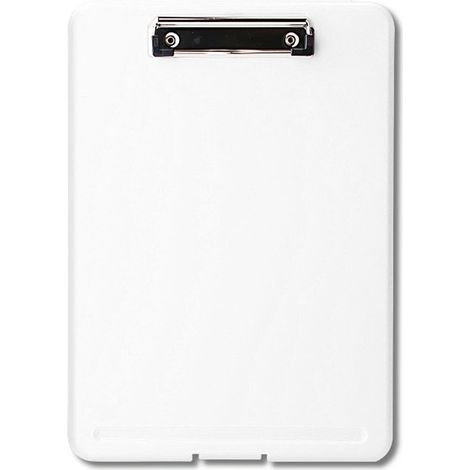 Panneau à pinces en plastique blanc pour documents et examens, gain de place, accessoire de bureau idéal pour papiers et feuilles de test, fourniture cadeau. (1/5)