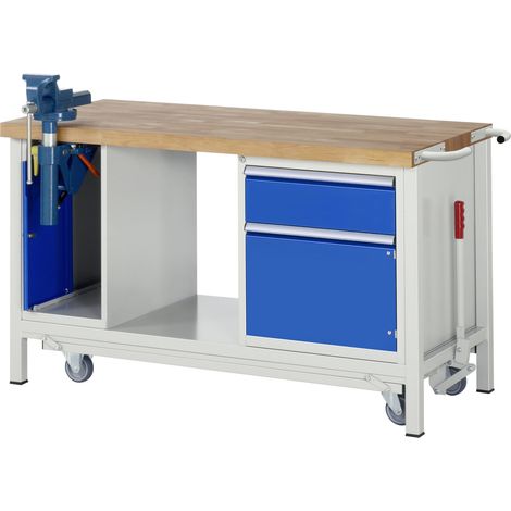 Rau Werkbank mit absenkbarem Fahrgestell Modell 8181 B 1500 x T 700 x H 880mm (1/5)