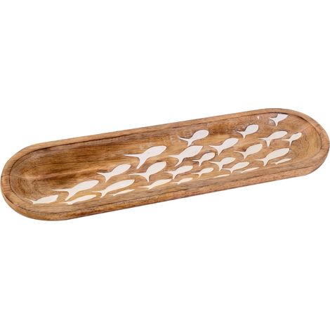 Signes Grimalt Tray Fischboxen und Tabletts  Braunes Dekorationstablett – 3 x 46 x 13 cm
