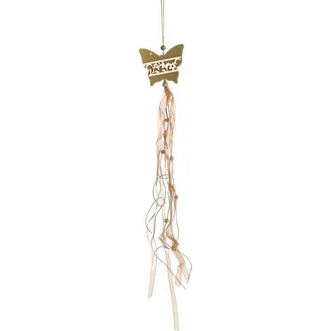 Großer Holzschmetterling an einem Band, 60 cm, als Frühlings-Hängedekoration (1/2)