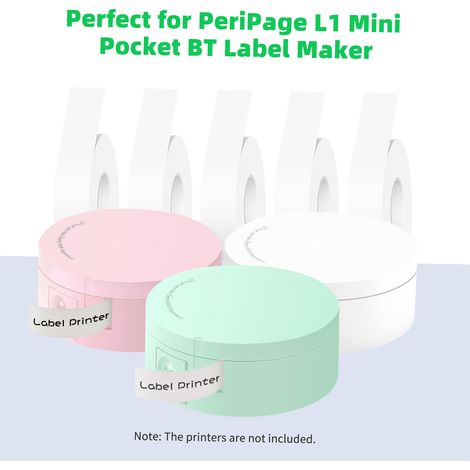 Rouleau 1x Étiquettes Adhésives Blanches Papier Thermique pour Imprimante PeriPage L1 Mini Bluetooth - Autocollant Nom Prix Code-barres Résistant Eau Huile Déchirure (1/5)