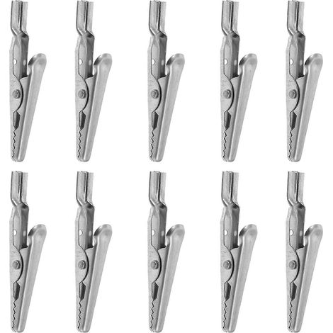 Lot de 10 pinces crocodiles en acier inoxydable pour test rapide (1/5)
