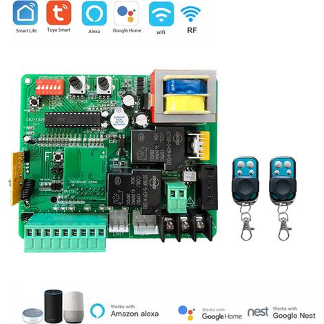 Interrupteur intelligent WiFi Tuya, module de commutation DIY avec minuterie 220 V, commande vocale RF, 2 canaux,1Control board 2RC (1/5)