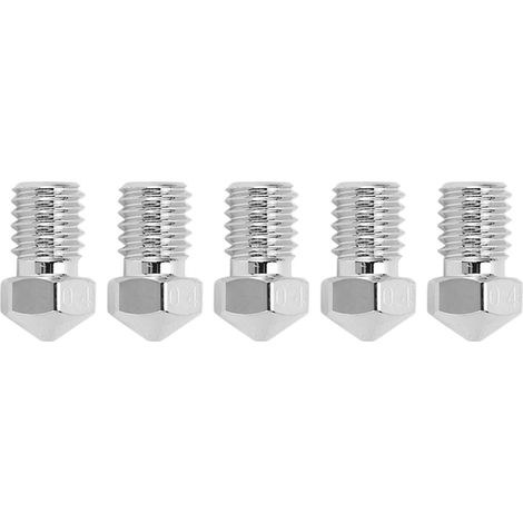 5 buses pour imprimante 3D, filetage M6, filament de 1,75 mm, plaquées cuivre, pièces pour tête d'impression d'extrusion, accessoires 0,4 mm (1/5)
