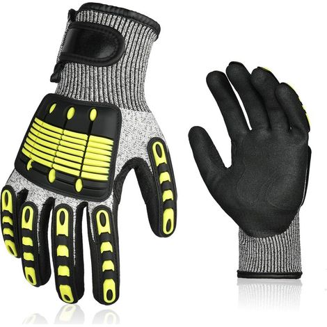 Gants de Travail de Sécurité Anti Coupure, Résistants aux Abrasions - Pour Mécanicien, Jardinage, Charpentier, Transport, Logistique (1 Paire, L) (1/5)