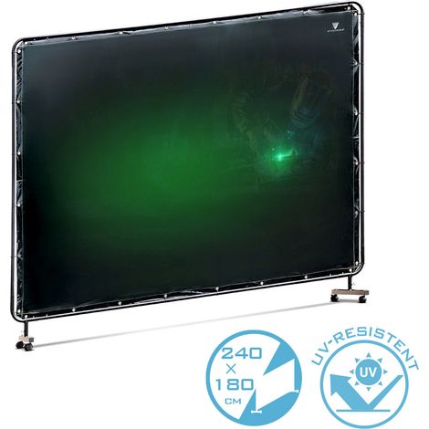 STAHLWERK Rideau de protection pour soudeurs, résistant aux UV 2,4m x 1,8m
