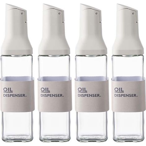 bouteilles d'huile en anti goutte pour cuisine rangement garde manger et organisation maison clair Lot de 4 Verre Gris (1/5)